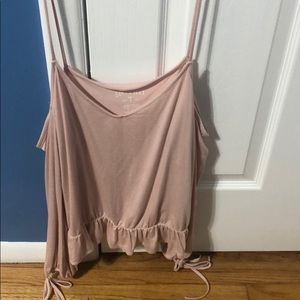 off the should baby pink shirt